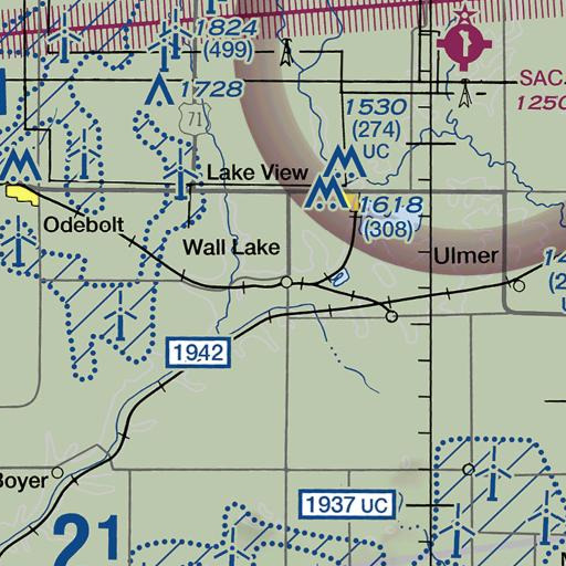 FAA VFR chart of Wall Lake, IA