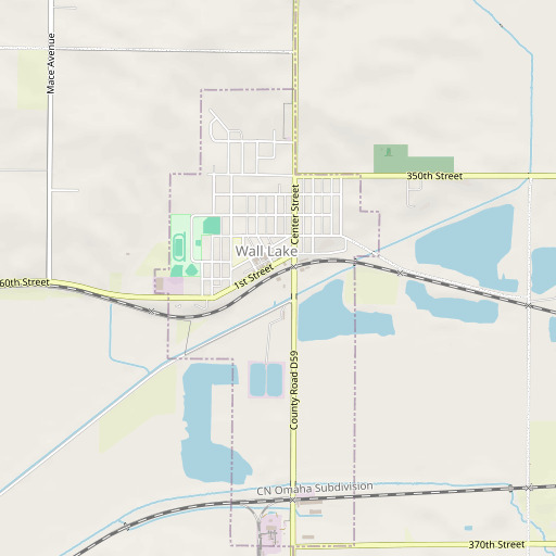 OpenStreetMap map of Wall Lake, IA