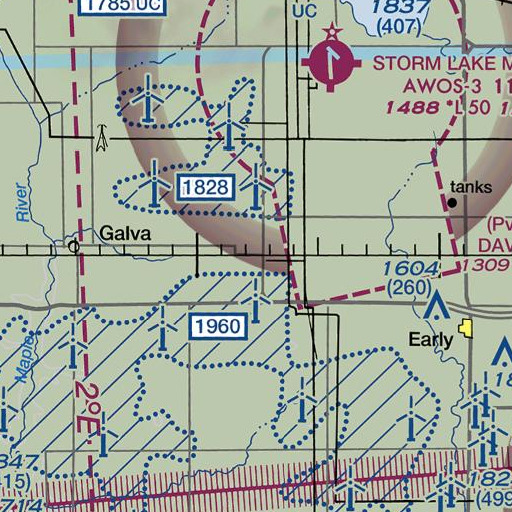 FAA VFR chart of Schaller Post Office, IA