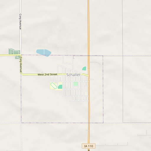 OpenStreetMap map of Schaller Post Office, IA