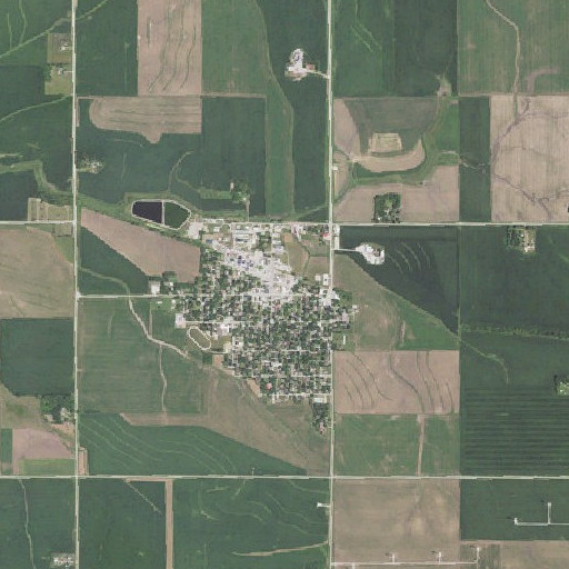 Aerial imagery of Schaller Library, IA