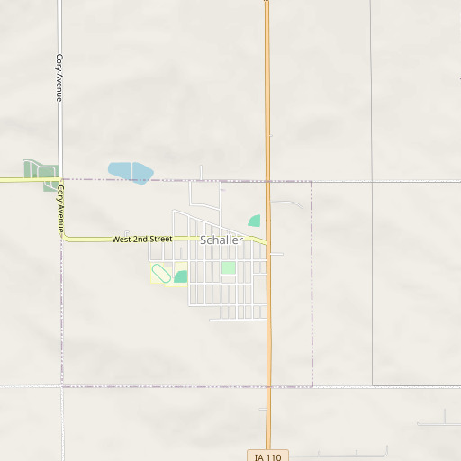 OpenStreetMap map of Schaller Library, IA