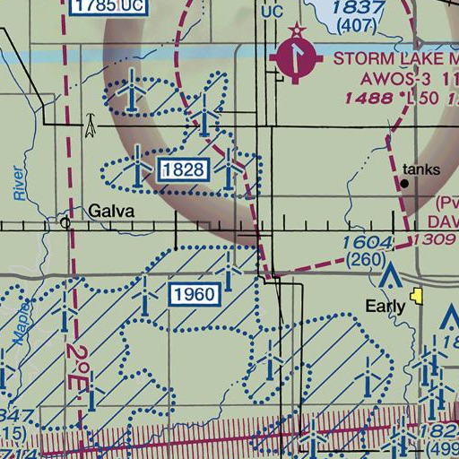 FAA VFR chart of Schaller (historical), IA