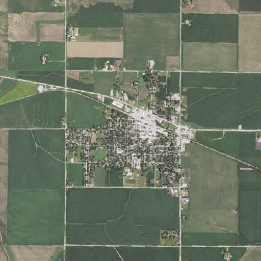 Aerial imagery of Odebolt Public Library, IA