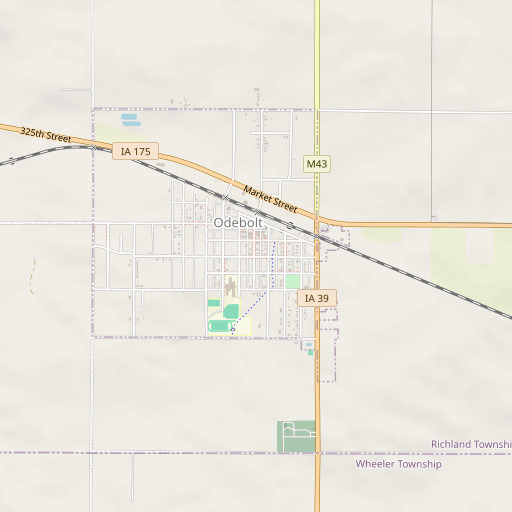 OpenStreetMap map of Odebolt Post Office, IA