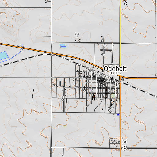 OpenTopoMap map of Odebolt Historical Museum, IA