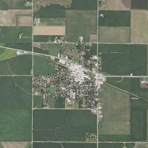 Aerial imagery of Odebolt City Hall, IA