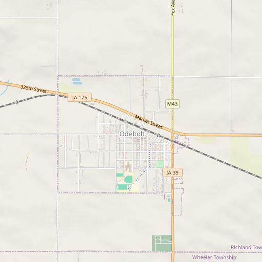 OpenStreetMap map of Odebolt City Hall, IA
