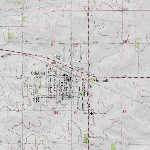 USGS 24K topo map of Farmers Co-op Elevator, IA