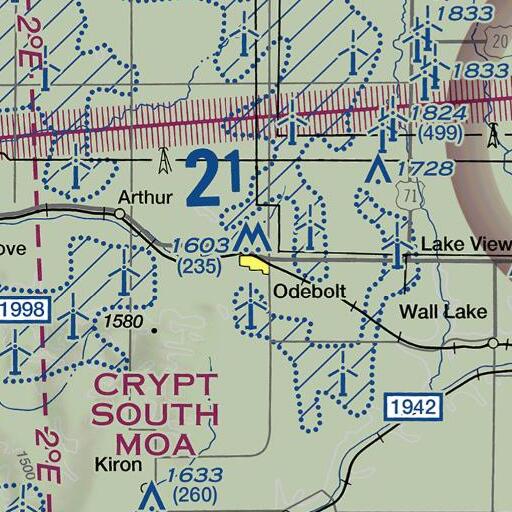 FAA VFR chart of Odebolt, IA