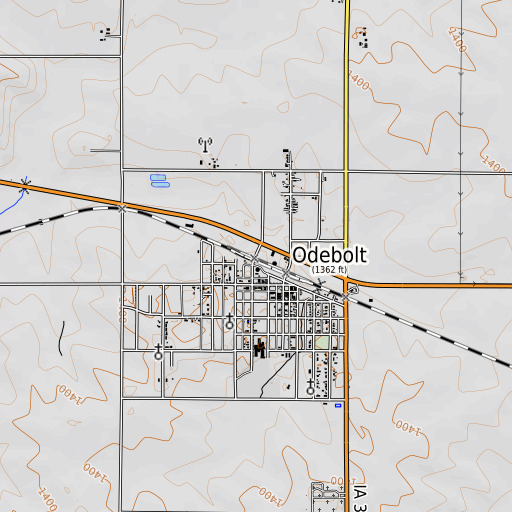 OpenTopoMap map of Odebolt, IA