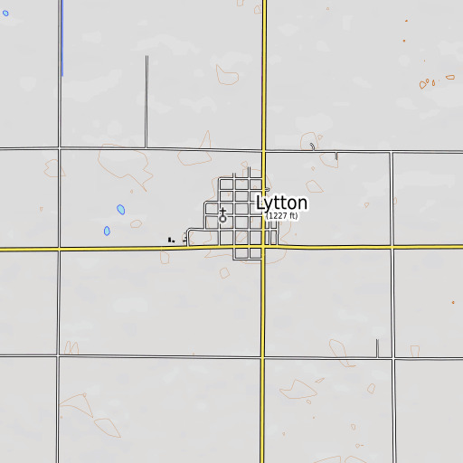 OpenTopoMap map of Lytton Public Library, IA