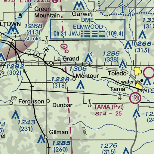 FAA VFR chart of Montour, IA