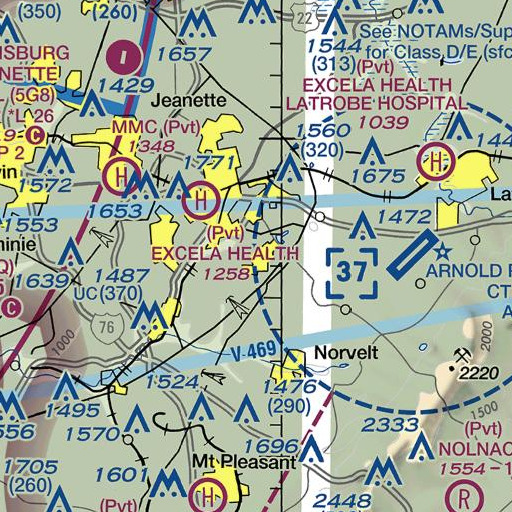 FAA VFR chart of Wendover School, PA