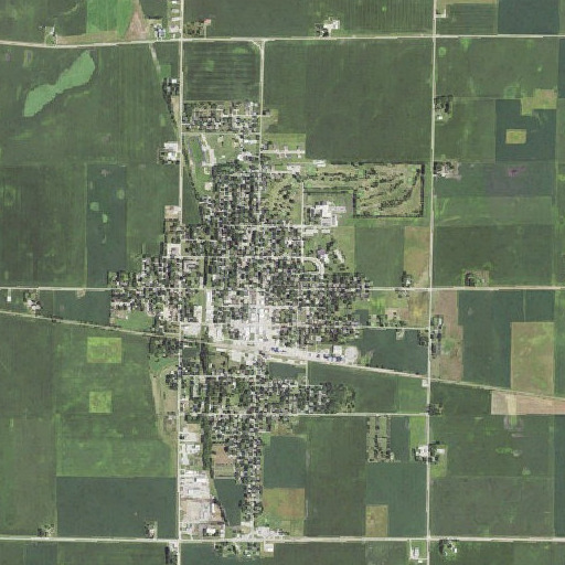 Aerial imagery of Manson Library, IA