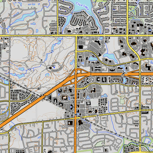 OpenTopoMap map of Interchange 121, IA