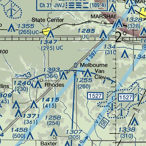 FAA VFR chart of Melbourne Post Office, IA