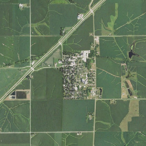 Aerial imagery of Melbourne Post Office, IA
