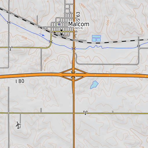 OpenTopoMap map of Interchange 191, IA