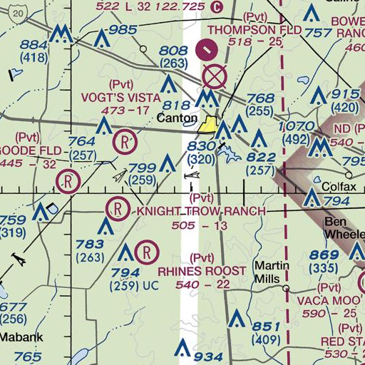 FAA VFR chart of Riley Spring, TX