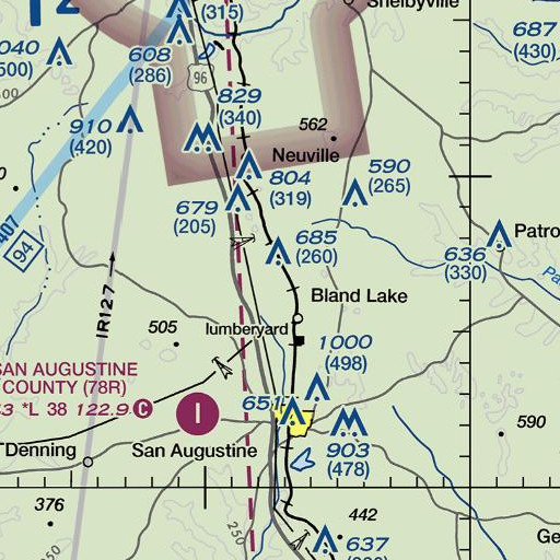 FAA VFR chart of San Augustine Spring, TX