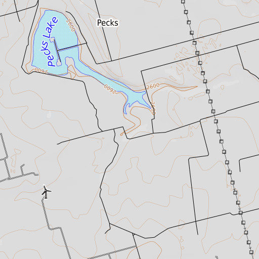 OpenTopoMap map of Pecks Spring, TX