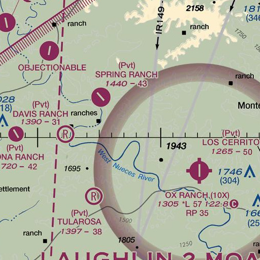 FAA VFR chart of Moran Springs, TX