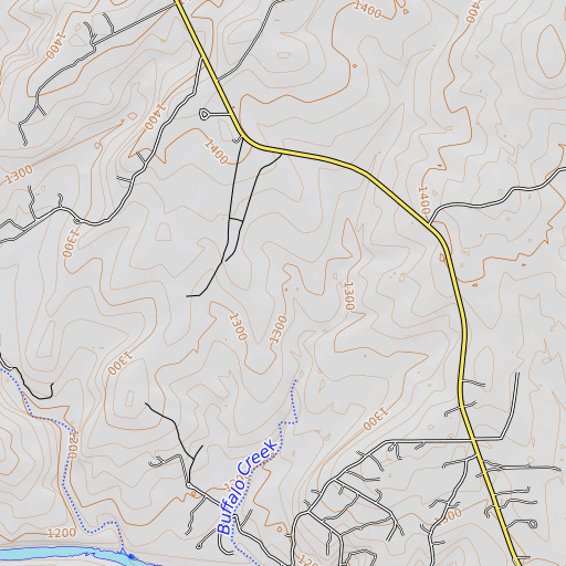 OpenTopoMap map of Buffalo Springs, TX
