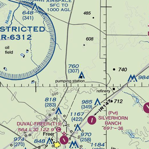 FAA VFR chart of Charco Valiente Spring, TX