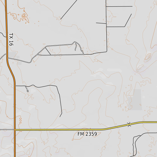 OpenTopoMap map of Charco Valiente Spring, TX