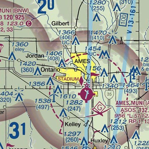 FAA VFR chart of Helser Hall, IA