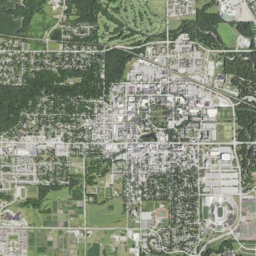 Aerial imagery of Helser Hall, IA