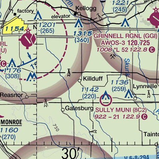 FAA VFR chart of Killduff (historical), IA