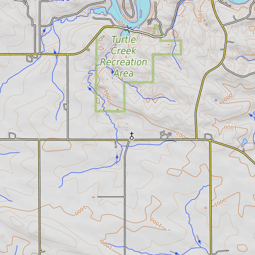 OpenTopoMap map of Milo Township Cemetery, IA