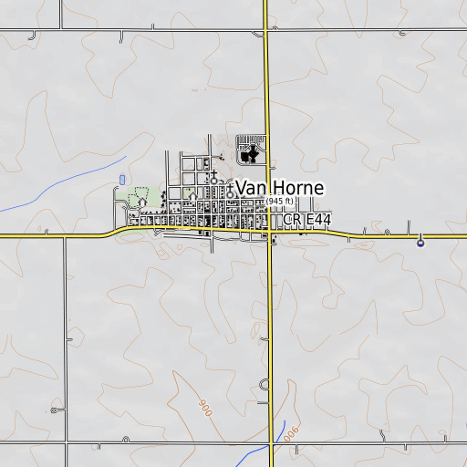 OpenTopoMap map of Shellsburg Elevator, IA