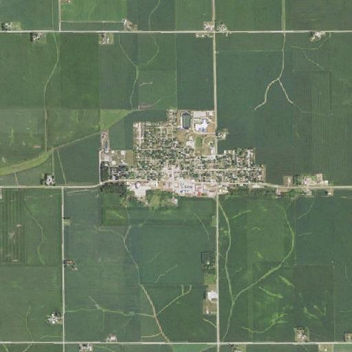 Aerial imagery of Van Horne Library, IA