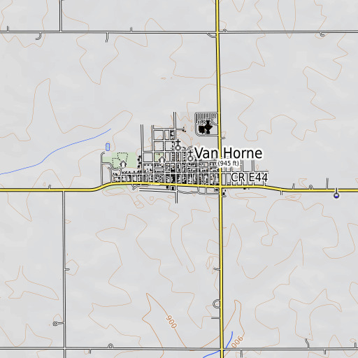 OpenTopoMap map of Van Horne Library, IA