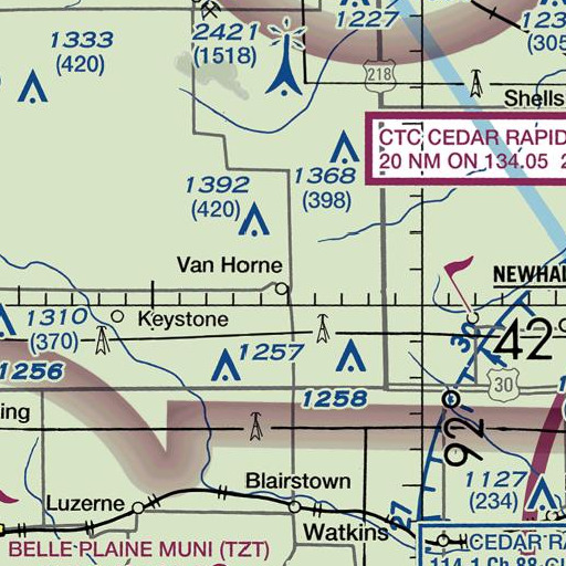 FAA VFR chart of Van Horne Elementary School, IA
