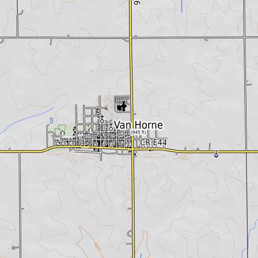 OpenTopoMap map of Van Horne Elementary School, IA