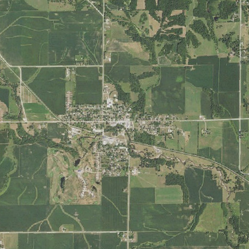 Aerial imagery of Shellsburg Post Office, IA