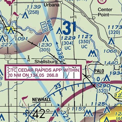FAA VFR chart of Shellsburg Elementary School, IA