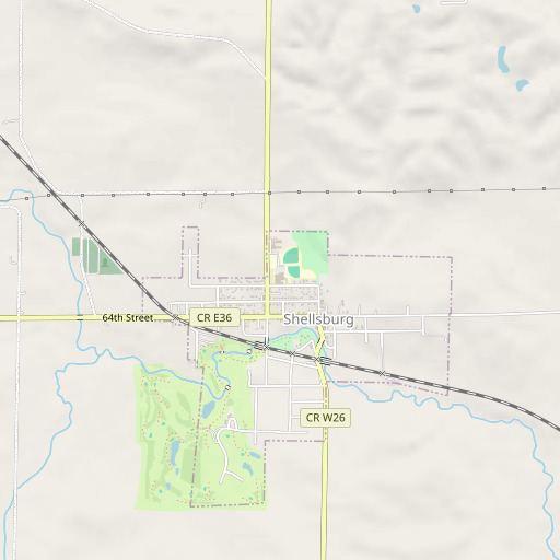 OpenStreetMap map of Shellsburg Elementary School, IA