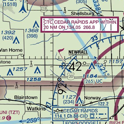 FAA VFR chart of Central Lutheran School, IA