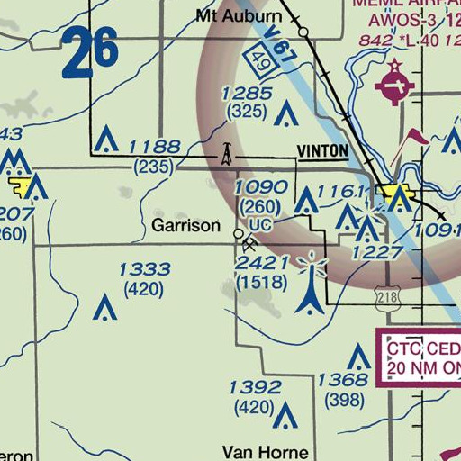 FAA VFR chart of Garrison Post Office, IA