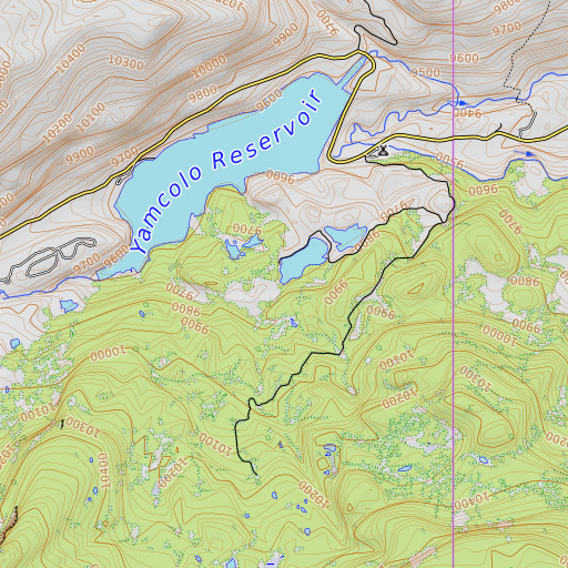 OpenTopoMap map of Rams Horn Dam, CO