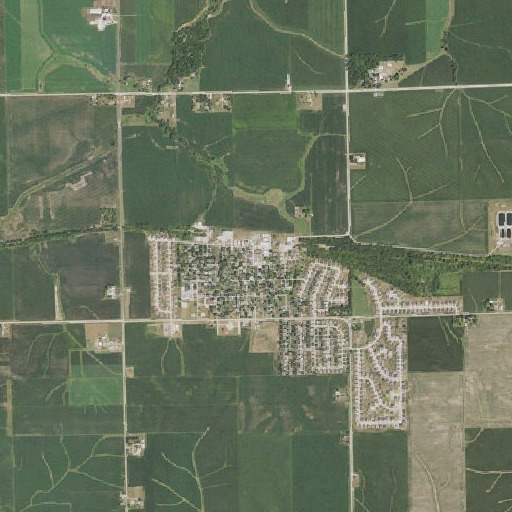 Aerial imagery of Atkins Library, IA