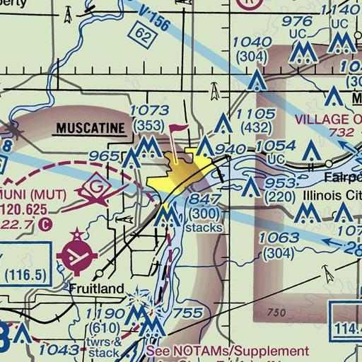 FAA VFR chart of Musser Public Library, IA
