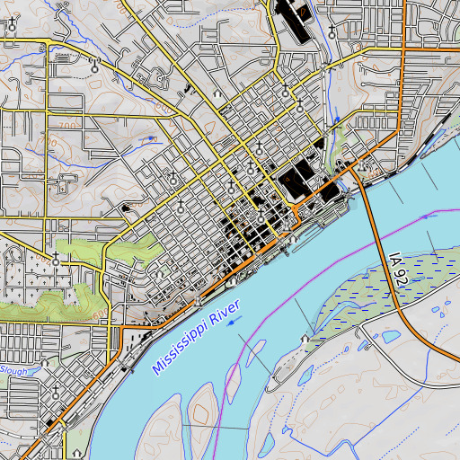 OpenTopoMap map of Musser Public Library, IA