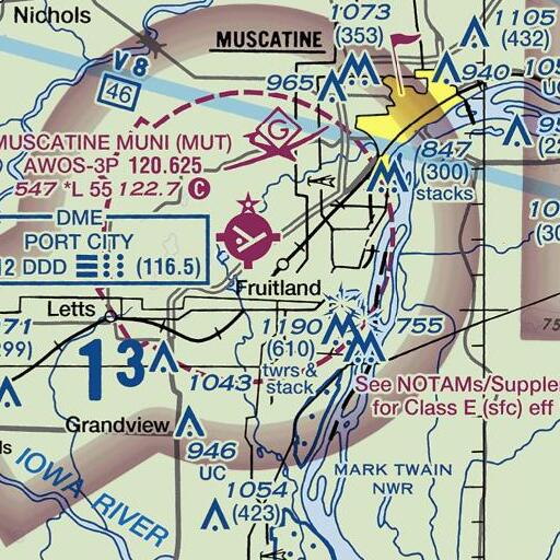 FAA VFR chart of Warehouse Raceway, IA