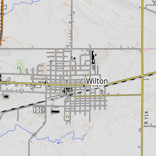 OpenTopoMap map of Wilton Elementary School, IA